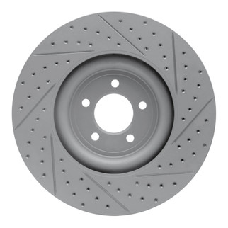 R1 06-21 Jaguar XK Front Left Drilled & Slotted Geo-Carbon Rotor