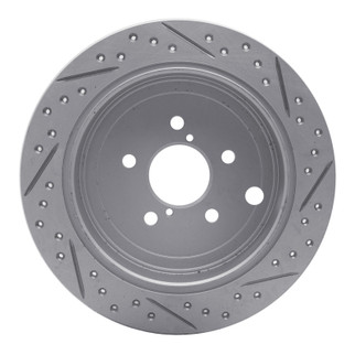 R1 08-15 Subaru Outback Rear Right Drilled & Slotted Geo-Carbon Rotor