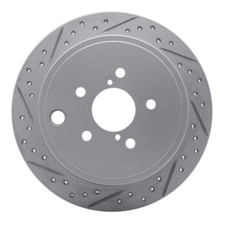 R1 08-15 Subaru BRZ Rear Left Drilled & Slotted Geo-Carbon Rotor