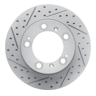 R1 97-04 Porsche Boxster Rear Right Drilled & Slotted Geo-Carbon Rotor