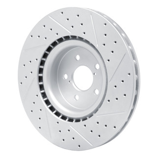 R1 03-25 Subaru BRZ Front Left Drilled & Slotted Geo-Carbon Rotor