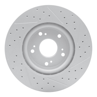 R1 12-16 Honda Cr-V Front Left Drilled & Slotted Geo-Carbon Rotor