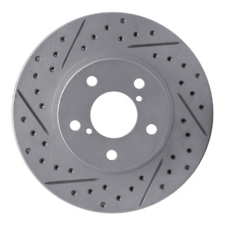 R1 90-01 Subaru Impreza Front Right Drilled & Slotted Geo-Carbon Rotor