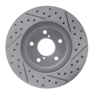 R1 90-01 Subaru Impreza Front Right Drilled & Slotted Geo-Carbon Rotor