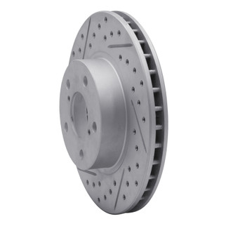 R1 90-01 Subaru Impreza Front Left Drilled & Slotted Geo-Carbon Rotor