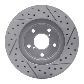 R1 90-01 Subaru Impreza Front Left Drilled & Slotted Geo-Carbon Rotor