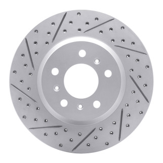 R1 06-16 Buick Lucerne Front Left Drilled & Slotted Geo-Carbon Rotor