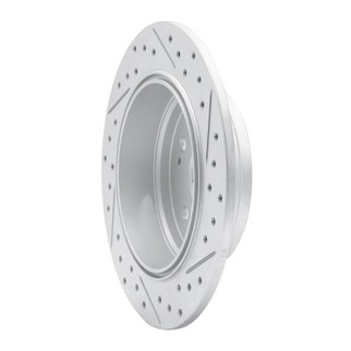 R1 02-04 Honda Cr-V Rear Left Drilled & Slotted Geo-Carbon Rotor