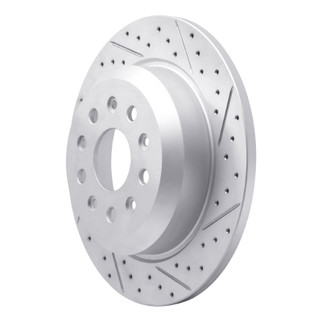 R1 18-25 Jeep Wrangler Rear Right Drilled & Slotted Geo-Carbon Rotor