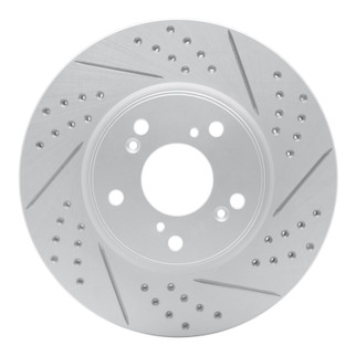 R1 13-26 Honda Hr-V Front Right Drilled & Slotted Geo-Carbon Rotor