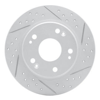 R1 11-15 Honda Cr-Z Rear Right Drilled & Slotted Geo-Carbon Rotor