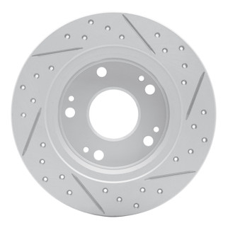 R1 03-08 Acura Tsx Rear Left Drilled & Slotted Geo-Carbon Rotor