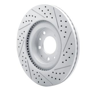 R1 07-15 Mazda Cx-9 Front Left Drilled & Slotted Geo-Carbon Rotor