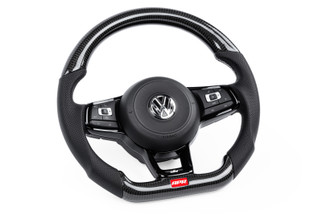 APR 15-19 Volkswagen Golf R Steering Wheel Silver Stitching (For use w/o Paddles)
