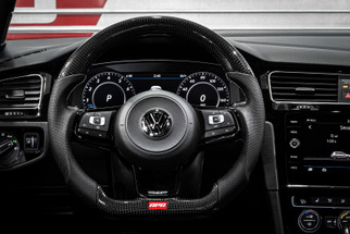 APR 15-19 Volkswagen Golf R Steering Wheel Silver Stitching (For use w/o Paddles)
