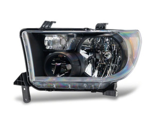 Raxiom 07-13 Toyota Tundra OEM Style Headlights- Black Housing- Clear Lens