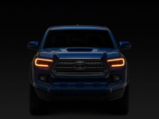 Raxiom 16-23 Toyota Tacoma CXR Series V2 LED Projector Headlights- Black Housing- Clear Lens