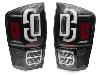 Raxiom 16-23 Toyota Tacoma XW Series Sequential LED Tail Lights- Black Housing- Clear Lens