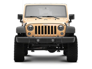 Raxiom 07-18 Jeep Wrangler Axial Series 7-Inch LED Headlights w DRL/ Black Housing - Clear Lens
