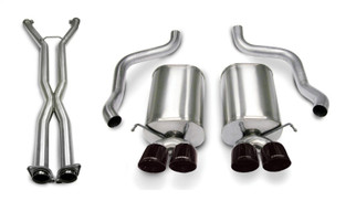 Corsa 07-08 Corvette 2.5in. Sport Series Cat-Back Dual Rear Exit with Twin 3.5in. BLK PVD Tips