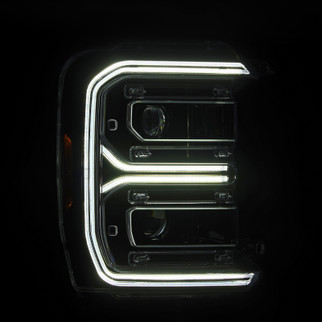 AlphaRex 23-26 Ford F-250 SD LUXX LED Proj Headlights Alpha Blk w/Activ Light/Seq Signal/Switchback