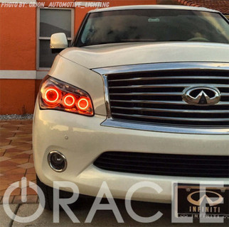 Oracle 11-13 Infiniti QX56 LED Headlight Halo Kit - Red