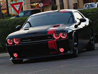 Oracle 08-14 Dodge Challenger LED Projector Headlight Halo Kit - Red