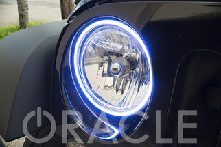 Oracle 7in Round Surface Mount LED Headlight Halo Kit - Red