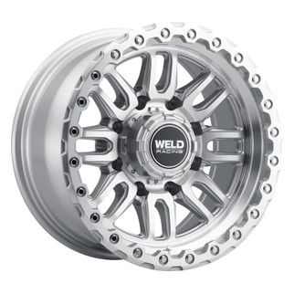 Weld Off-Road Swift 17x9in - 5x114.3 / 5x127 BP - ET-12 78.1mm CB Gloss Silver Machined Wheel & Ring