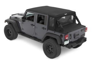 Bestop 07-18 Jeep Wrangler JK 4-Door Halftop Soft Top (Black Diamond)