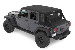 Bestop 07-18 Jeep Wrangler JK 4-Door Halftop Soft Top (Black Diamond)