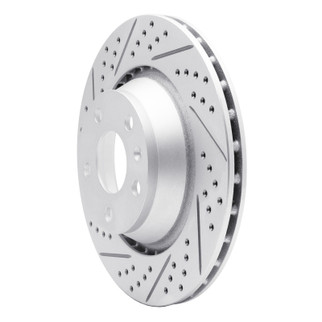 R1 08-15 Audi Tts Quattro Rear Left Drilled & Slotted Geo-Carbon Rotor