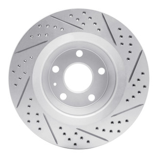 R1 08-15 Audi Tts Quattro Rear Left Drilled & Slotted Geo-Carbon Rotor