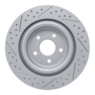 R1 06-15 Jaguar Super V8 Rear Right Drilled & Slotted Geo-Carbon Rotor