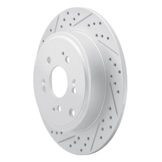 R1 06-14 Honda Ridgeline Rear Left Drilled & Slotted Geo-Carbon Rotor