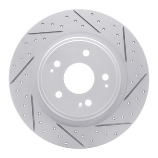 R1 17-20 Acura Mdx Rear Right Drilled & Slotted Geo-Carbon Rotor