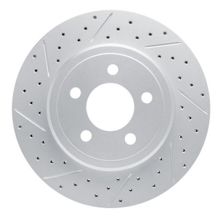 R1 05-23 Chrysler 300 Rear Left Drilled & Slotted Geo-Carbon Rotor