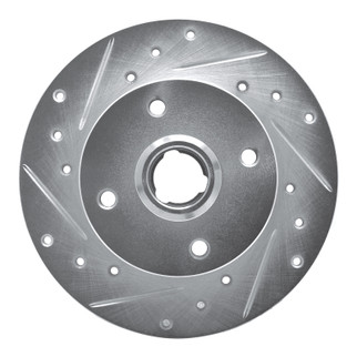 R1 85-02 Volkswagen CORRADO Rear Left Drilled & Slotted Silver Brake Rotor