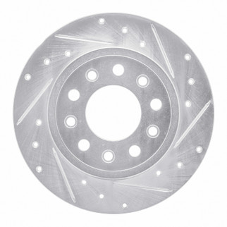 R1 13-16 Dodge DART Rear Right Drilled & Slotted Silver Brake Rotor