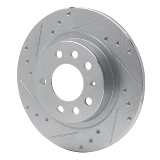 R1 06-10 Pontiac SOLSTICE Rear Left Drilled & Slotted Silver Brake Rotor