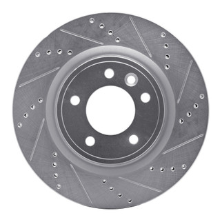 R1 18-20 Land Rover Discovery Rear Right Drilled & Slotted Silver Brake Rotor