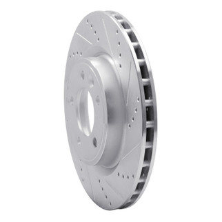 R1 18-20 Land Rover Discovery Rear Right Drilled & Slotted Silver Brake Rotor