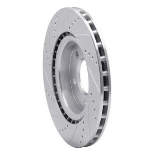 R1 18-20 Land Rover Discovery Rear Right Drilled & Slotted Silver Brake Rotor