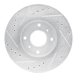 R1 90-92 Infiniti M30 Front Right Drilled & Slotted Silver Brake Rotor