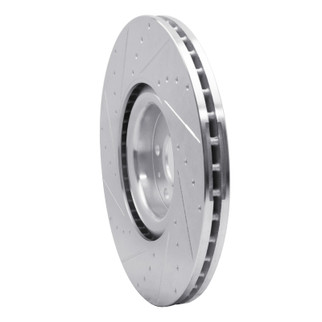 R1 16-26 Volvo XC90 Front Right Drilled & Slotted Silver Brake Rotor