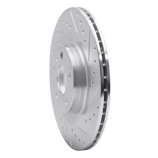 R1 16-26 Volvo V60 Cross Country Rear Right Drilled & Slotted Silver Brake Rotor