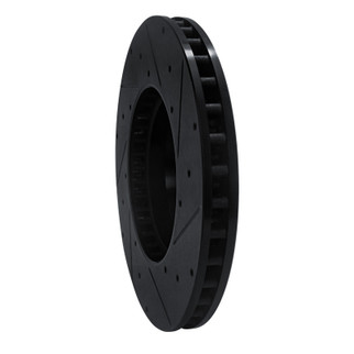 R1 15-23 Mercedes-Benz C300 Sedan Front Left Drilled & Slotted Black Brake Rotor