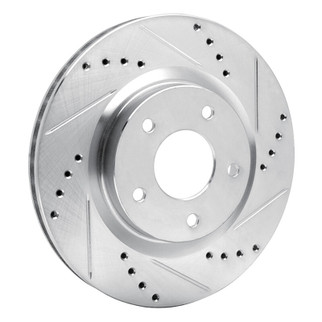R1 07-15 Nissan Rogue Front Right Drilled & Slotted Silver Brake Rotor