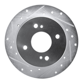 R1 82-88 Nissan 200SX Rear Left Drilled & Slotted Silver Brake Rotor