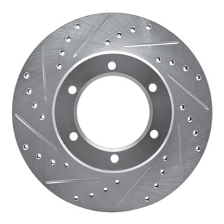 R1 86-95 Toyota Pickup Front Left Drilled & Slotted Silver Brake Rotor